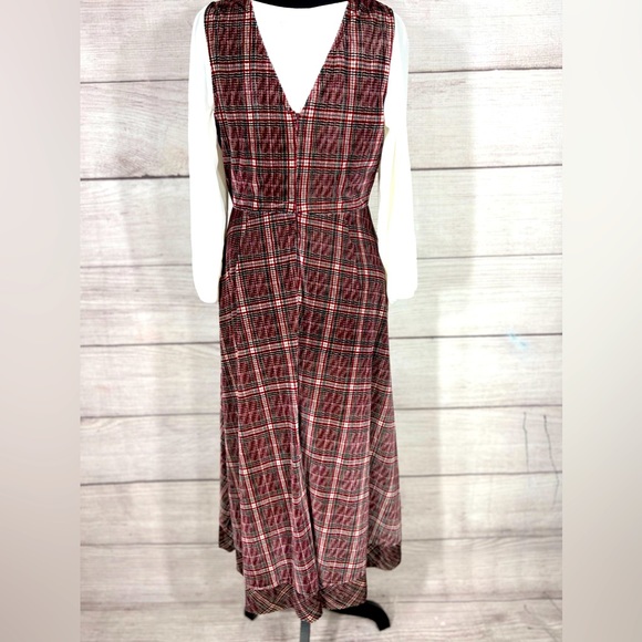 Anthropologie eri+ali Romy Plaid Velvet midi dress size S - Picture 6 of 7